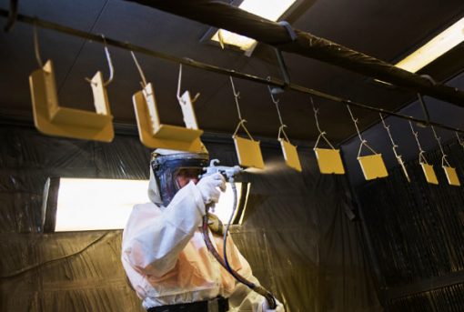 Man using spray paint