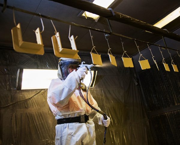 Man using spray paint