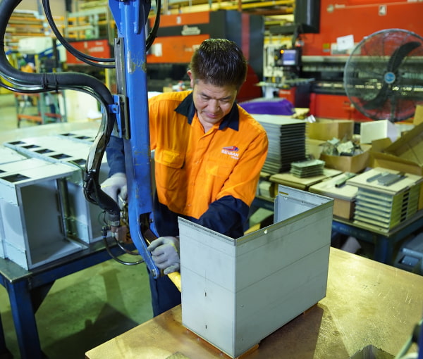 Man using a different type of welding machine