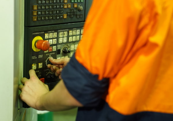 Man operating the machinery